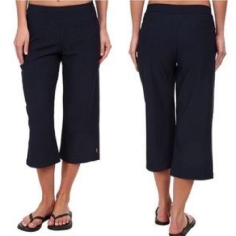 Lucy Activewear Black Wide Leg -pockets size large X 18.5" inseam